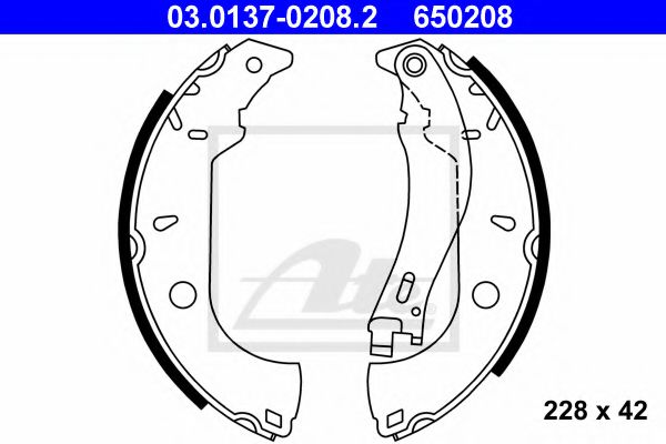 ATE 03.0137-0208.2 Тормозные колодоки для FIAT TEMPRA (Фиат Тэмпра) ATE 03.0137-0208.2 Тормозные колодоки для FIAT TEMPRA (Фиат Тэмпра)