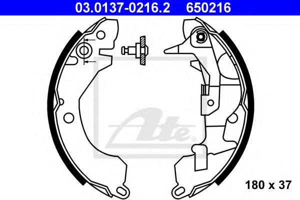 ATE 03.0137-0216.2 Тормозные колодоки для MITSUBISHI COLT II (Митсубиши/митсубиси Cолт 2) ATE 03.0137-0216.2 Тормозные колодоки для MITSUBISHI COLT II (Митсубиши/митсубиси Cолт 2)