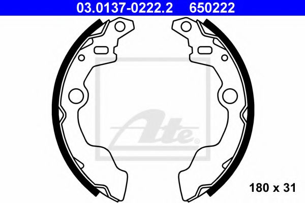 ATE 03.0137-0222.2 Тормозные колодоки для SUBARU (Субару) ATE 03.0137-0222.2 Тормозные колодоки для SUBARU (Субару)