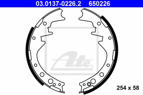 ATE 03.0137-0226.2 Тормозные колодоки для TOYOTA HIACE II (Тойота/тоета Хиаcэ 2) ATE 03.0137-0226.2 Тормозные колодоки для TOYOTA HIACE II (Тойота/тоета Хиаcэ 2)