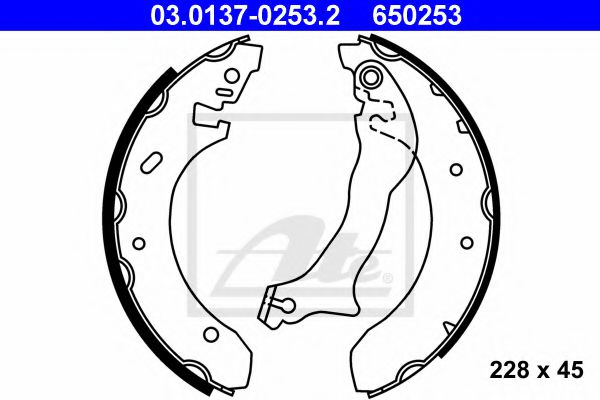 ATE 03.0137-0253.2 Тормозные колодоки для FORD MONDEO (Форд Мондэо) ATE 03.0137-0253.2 Тормозные колодоки для FORD MONDEO (Форд Мондэо)