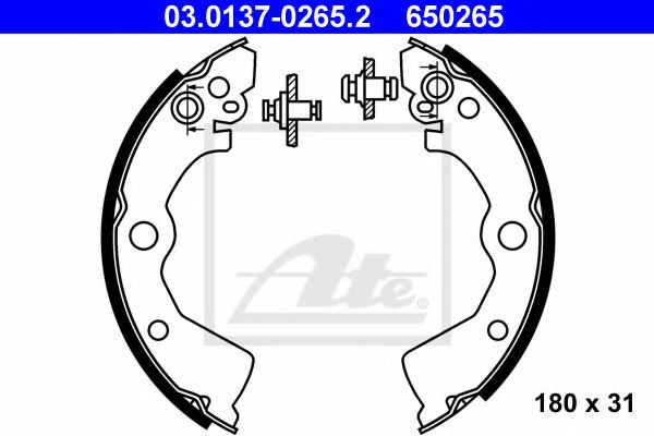 ATE 03.0137-0265.2 Тормозные колодоки для NISSAN 100 NX (Ниссан 100 нx) ATE 03.0137-0265.2 Тормозные колодоки для NISSAN 100 NX (Ниссан 100 нx)