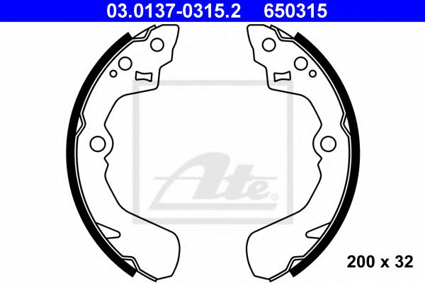 ATE 03.0137-0315.2 Тормозные колодоки для SUBARU JUSTY II (Субару Жустъ 2) ATE 03.0137-0315.2 Тормозные колодоки для SUBARU JUSTY II (Субару Жустъ 2)
