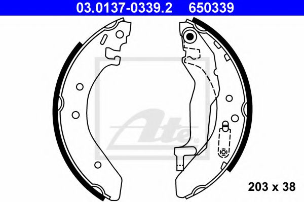 ATE 03.0137-0339.2 Тормозные колодоки для ROVER 400 ER (Ровер 400 ер) ATE 03.0137-0339.2 Тормозные колодоки для ROVER 400 ER (Ровер 400 ер)