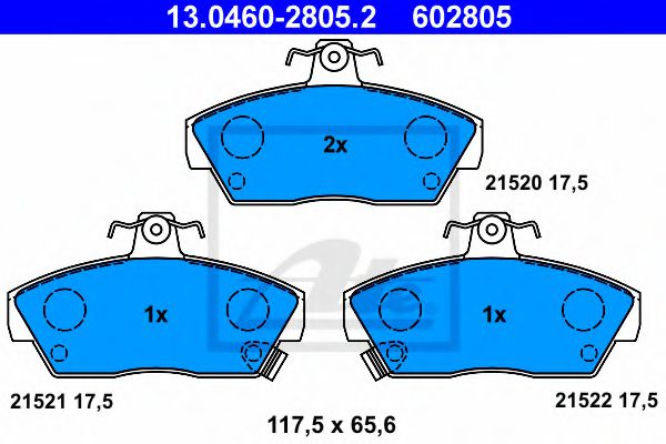 ATE 13.0460-2805.2 Тормозные колодки для ROVER 400 (Ровер 400) ATE 13.0460-2805.2 Тормозные колодки для ROVER 400 (Ровер 400)