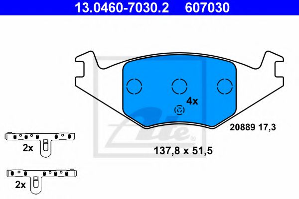 ATE 13.0460-7030.2 Тормозные колодки для VOLKSWAGEN JETTA II (Фольксваген Жэтта 2) ATE 13.0460-7030.2 Тормозные колодки для VOLKSWAGEN JETTA II (Фольксваген Жэтта 2)