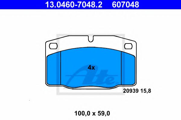 ATE 13.0460-7048.2 Тормозные колодки для OPEL MANTA B CC (Опель Манта б cc) ATE 13.0460-7048.2 Тормозные колодки для OPEL MANTA B CC (Опель Манта б cc)