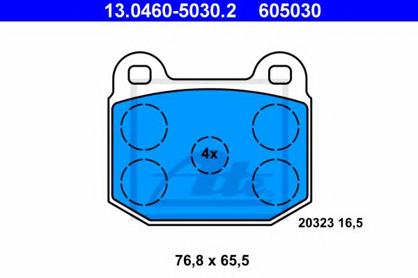 ATE 13.0460-5030.2 Тормозные колодки для OPEL MANTA B CC (Опель Манта б cc) ATE 13.0460-5030.2 Тормозные колодки для OPEL MANTA B CC (Опель Манта б cc)