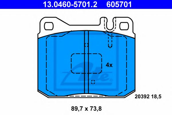 ATE 13.0460-5701.2 Тормозные колодки для VOLKSWAGEN LT 28-50 (Фольксваген Лт 28-50) ATE 13.0460-5701.2 Тормозные колодки для VOLKSWAGEN LT 28-50 (Фольксваген Лт 28-50)