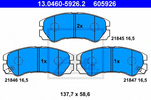 ATE 13.0460-5926.2 Тормозные колодки для OPEL FRONTERA B (Опель Фронтера б) ATE 13.0460-5926.2 Тормозные колодки для OPEL FRONTERA B (Опель Фронтера б)