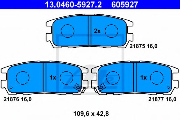 ATE 13.0460-5927.2 Тормозные колодки для OPEL FRONTERA B (Опель Фронтера б) ATE 13.0460-5927.2 Тормозные колодки для OPEL FRONTERA B (Опель Фронтера б)