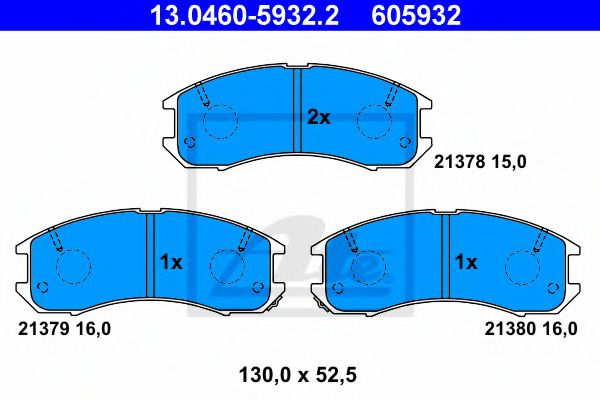 ATE 13.0460-5932.2 Тормозные колодки для MAZDA 626 III (Мазда 626 3) ATE 13.0460-5932.2 Тормозные колодки для MAZDA 626 III (Мазда 626 3)