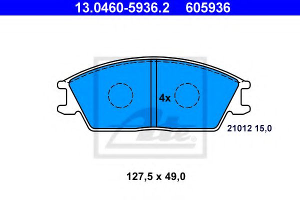 ATE 13.0460-5936.2 Тормозные колодки для HONDA ACCORD II (Хонда Аccорд 2) ATE 13.0460-5936.2 Тормозные колодки для HONDA ACCORD II (Хонда Аccорд 2)