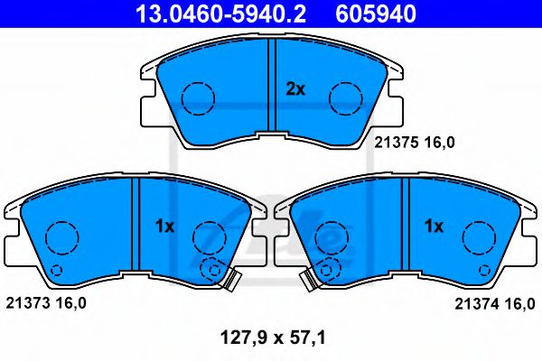 ATE 13.0460-5940.2 Тормозные колодки для MITSUBISHI COLT/RODEO (Митсубиши/митсубиси Cолт/родэо) ATE 13.0460-5940.2 Тормозные колодки для MITSUBISHI COLT/RODEO (Митсубиши/митсубиси Cолт/родэо)
