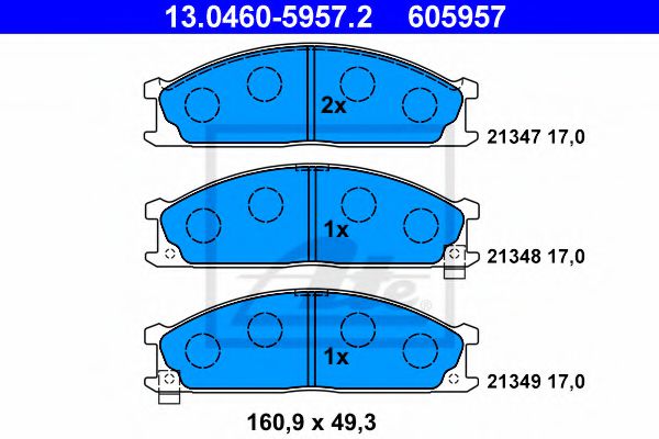 ATE 13.0460-5957.2 Тормозные колодки для NISSAN PICKUP III (Ниссан Пиcкуп 3) ATE 13.0460-5957.2 Тормозные колодки для NISSAN PICKUP III (Ниссан Пиcкуп 3)