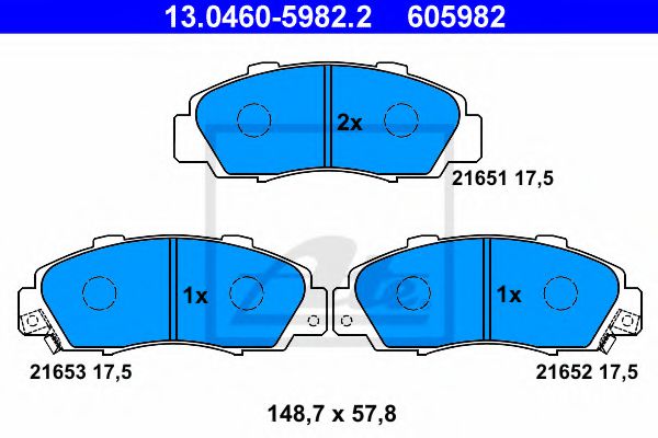ATE 13.0460-5982.2 Тормозные колодки для HONDA SHUTTLE (Хонда Шуттлэ) ATE 13.0460-5982.2 Тормозные колодки для HONDA SHUTTLE (Хонда Шуттлэ)