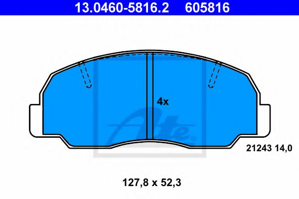 ATE 13.0460-5816.2 Тормозные колодки для DAIHATSU FEROZA HARD TOP (Дайхатсу Фэроза хард топ) ATE 13.0460-5816.2 Тормозные колодки для DAIHATSU FEROZA HARD TOP (Дайхатсу Фэроза хард топ)