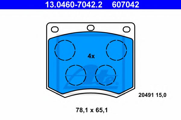 ATE 13.0460-7042.2 Тормозные колодки для FORD GRANADA (Форд Гранада) ATE 13.0460-7042.2 Тормозные колодки для FORD GRANADA (Форд Гранада)