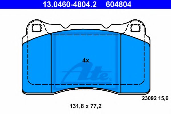 ATE 13.0460-4804.2 Тормозные колодки для RENAULT MEGANE III (Рено Меган 3) ATE 13.0460-4804.2 Тормозные колодки для RENAULT MEGANE III (Рено Меган 3)