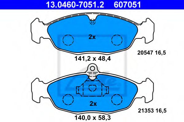 ATE 13.0460-7051.2 Тормозные колодки для OPEL CORSA A (Опель Cорса а) ATE 13.0460-7051.2 Тормозные колодки для OPEL CORSA A (Опель Cорса а)