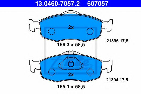 ATE 13.0460-7057.2 Тормозные колодки для FORD MONDEO (Форд Мондэо) ATE 13.0460-7057.2 Тормозные колодки для FORD MONDEO (Форд Мондэо)