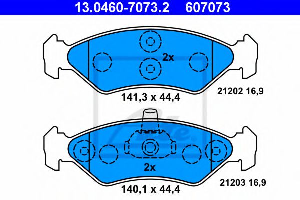 ATE 13.0460-7073.2 Тормозные колодки для FORD FIESTA (Форд Фиэста) ATE 13.0460-7073.2 Тормозные колодки для FORD FIESTA (Форд Фиэста)