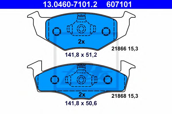 ATE 13.0460-7101.2 Тормозные колодки для SEAT TOLEDO (Сеат Толэдо) ATE 13.0460-7101.2 Тормозные колодки для SEAT TOLEDO (Сеат Толэдо)