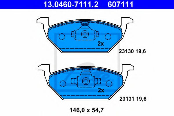 ATE 13.0460-7111.2 Тормозные колодки для VOLKSWAGEN (Фольксваген) ATE 13.0460-7111.2 Тормозные колодки для VOLKSWAGEN (Фольксваген)
