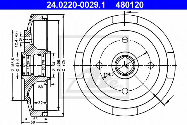 ATE 24.0220-0029.1 Тормозной барабан для MAZDA 323 III (Мазда 323 3) ATE 24.0220-0029.1 Тормозной барабан для MAZDA 323 III (Мазда 323 3)
