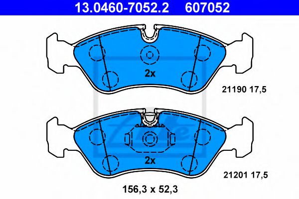 ATE 13.0460-7052.2 Тормозные колодки для OPEL OMEGA A (Опель Омэга а) ATE 13.0460-7052.2 Тормозные колодки для OPEL OMEGA A (Опель Омэга а)