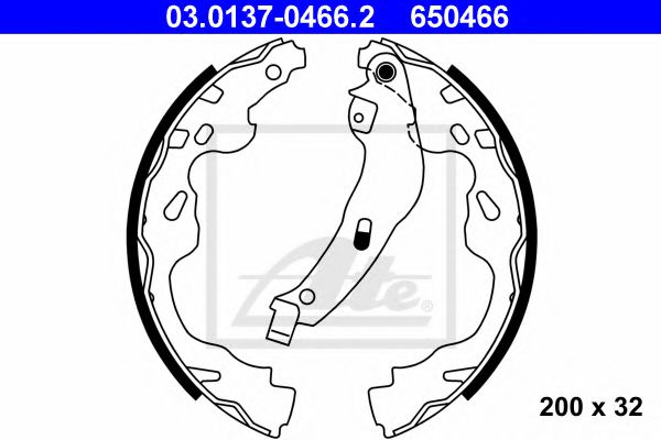 ATE 03.0137-0466.2 Тормозные колодоки для TOYOTA ECHO (Тойота/тоета Эчо) ATE 03.0137-0466.2 Тормозные колодоки для TOYOTA ECHO (Тойота/тоета Эчо)