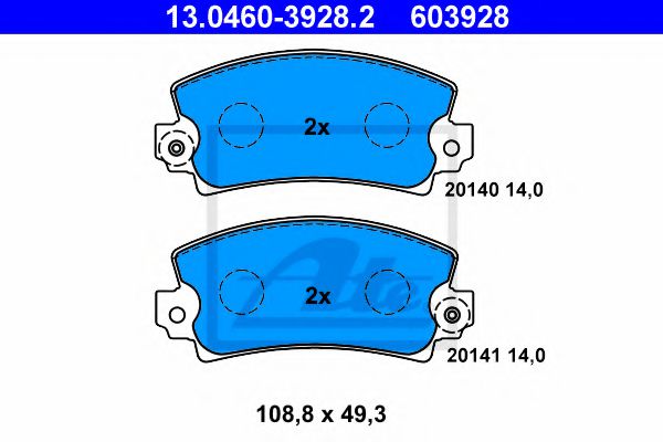 ATE 13.0460-3928.2 Тормозные колодки для RENAULT LE CAR (Рено Лэ cар) ATE 13.0460-3928.2 Тормозные колодки для RENAULT LE CAR (Рено Лэ cар)