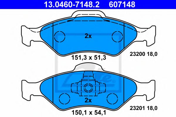 ATE 13.0460-7148.2 Тормозные колодки для MAZDA SOHO III (Мазда Сохо 3) ATE 13.0460-7148.2 Тормозные колодки для MAZDA SOHO III (Мазда Сохо 3)