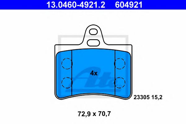ATE 13.0460-4921.2 Тормозные колодки для CITROËN C5 II (CитроËн С5 2) ATE 13.0460-4921.2 Тормозные колодки для CITROËN C5 II (CитроËн С5 2)