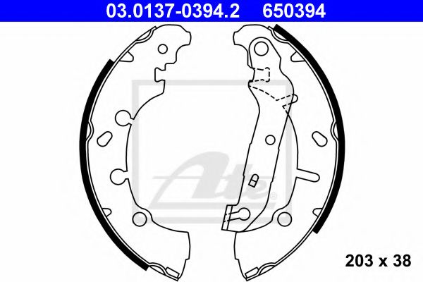 ATE 03.0137-0394.2 Тормозные колодоки для FORD FUSION (Форд Фьюжн) ATE 03.0137-0394.2 Тормозные колодоки для FORD FUSION (Форд Фьюжн)