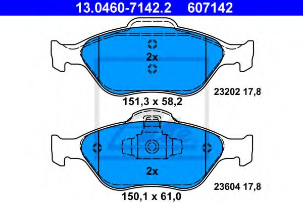 ATE 13.0460-7142.2 Тормозные колодки для MAZDA SOHO III (Мазда Сохо 3) ATE 13.0460-7142.2 Тормозные колодки для MAZDA SOHO III (Мазда Сохо 3)