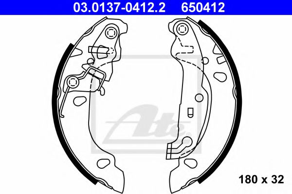 ATE 03.0137-0412.2 Тормозные колодоки для MAZDA SOHO III (Мазда Сохо 3) ATE 03.0137-0412.2 Тормозные колодоки для MAZDA SOHO III (Мазда Сохо 3)