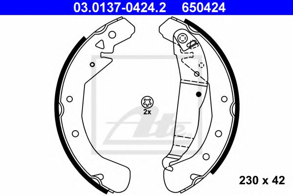 ATE 03.0137-0424.2 Тормозные колодоки для OPEL ASTRA H HATCH (Опель Астра н хэтчбек) ATE 03.0137-0424.2 Тормозные колодоки для OPEL ASTRA H HATCH (Опель Астра н хэтчбек)
