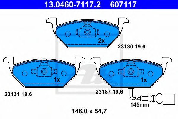 ATE 13.0460-7117.2 Тормозные колодки для SEAT ALTEA (Сеат Алтэа) ATE 13.0460-7117.2 Тормозные колодки для SEAT ALTEA (Сеат Алтэа)