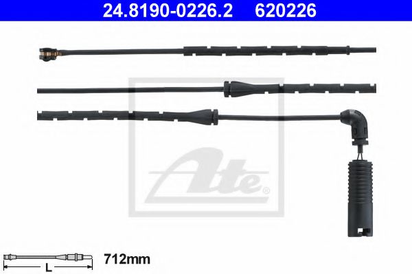 ATE 24.8190-0226.2 Сигнализатор, износ тормозных колодок для BMW (Бмв) ATE 24.8190-0226.2 Сигнализатор, износ тормозных колодок для BMW (Бмв)