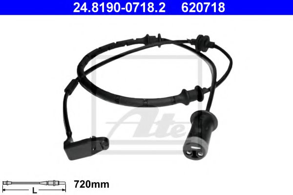 ATE 24.8190-0718.2 Сигнализатор, износ тормозных колодок для OPEL ASTRA G (Опель Астра г) ATE 24.8190-0718.2 Сигнализатор, износ тормозных колодок для OPEL ASTRA G (Опель Астра г)