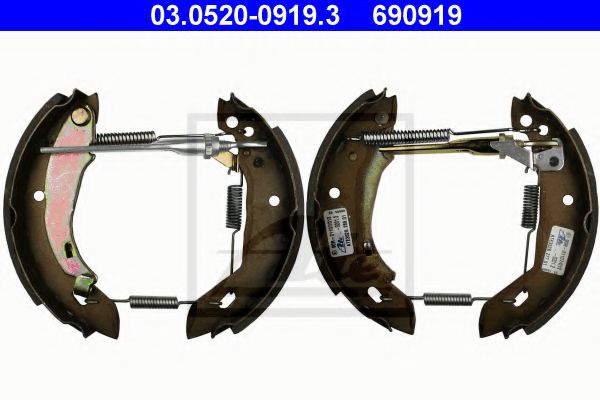 ATE 03.0520-0919.3 Тормозные колодоки для PEUGEOT 205 I (Пежо 205 и) ATE 03.0520-0919.3 Тормозные колодоки для PEUGEOT 205 I (Пежо 205 и)