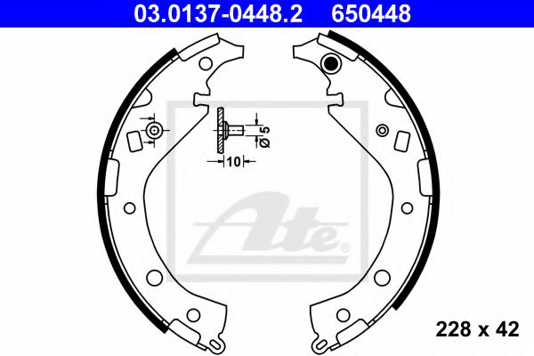ATE 03.0137-0448.2 Тормозные колодоки для TOYOTA (Тойота/тоета) ATE 03.0137-0448.2 Тормозные колодоки для TOYOTA (Тойота/тоета)