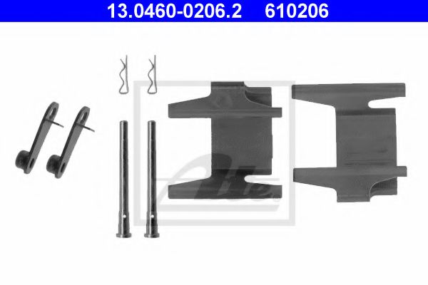 ATE 13.0460-0206.2 Комплектующие, колодки дискового тормоза для CITROËN XM (CитроËн Хм) ATE 13.0460-0206.2 Комплектующие, колодки дискового тормоза для CITROËN XM (CитроËн Хм)