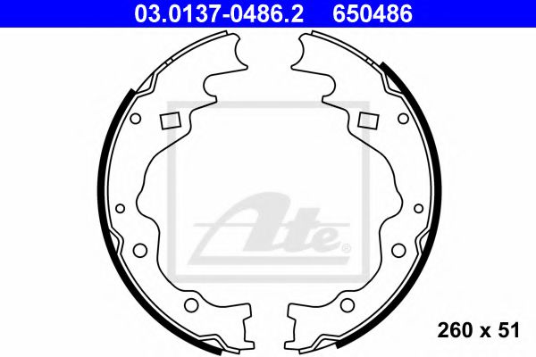 ATE 03.0137-0486.2 Тормозные колодоки для MAZDA E-SERIE (Мазда Э-сэриэ) ATE 03.0137-0486.2 Тормозные колодоки для MAZDA E-SERIE (Мазда Э-сэриэ)