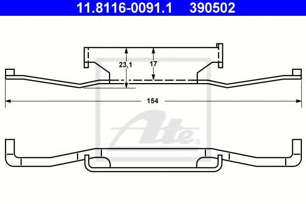 ATE 11.8116-0091.1 Пружина, тормозной суппорт для BMW (Бмв) ATE 11.8116-0091.1 Пружина, тормозной суппорт для BMW (Бмв)
