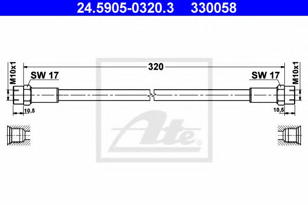 ATE 24.5905-0320.3 Шланг сцепления для BMW 7 (Бмв 7) ATE 24.5905-0320.3 Шланг сцепления для BMW 7 (Бмв 7)