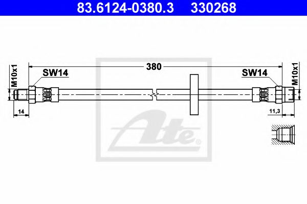 ATE 83.6124-0380.3 Тормозной шланг для VOLVO V90 (Вольво V90) ATE 83.6124-0380.3 Тормозной шланг для VOLVO V90 (Вольво V90)