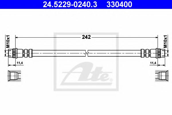 ATE 24.5229-0240.3 Тормозной шланг для RENAULT ALLIANCE (Рено Аллианcэ) ATE 24.5229-0240.3 Тормозной шланг для RENAULT ALLIANCE (Рено Аллианcэ)