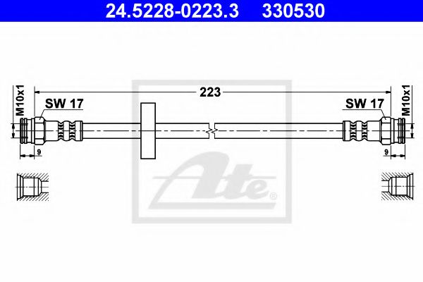 ATE 24.5228-0223.3 Тормозной шланг для FIAT (Фиат) ATE 24.5228-0223.3 Тормозной шланг для FIAT (Фиат)